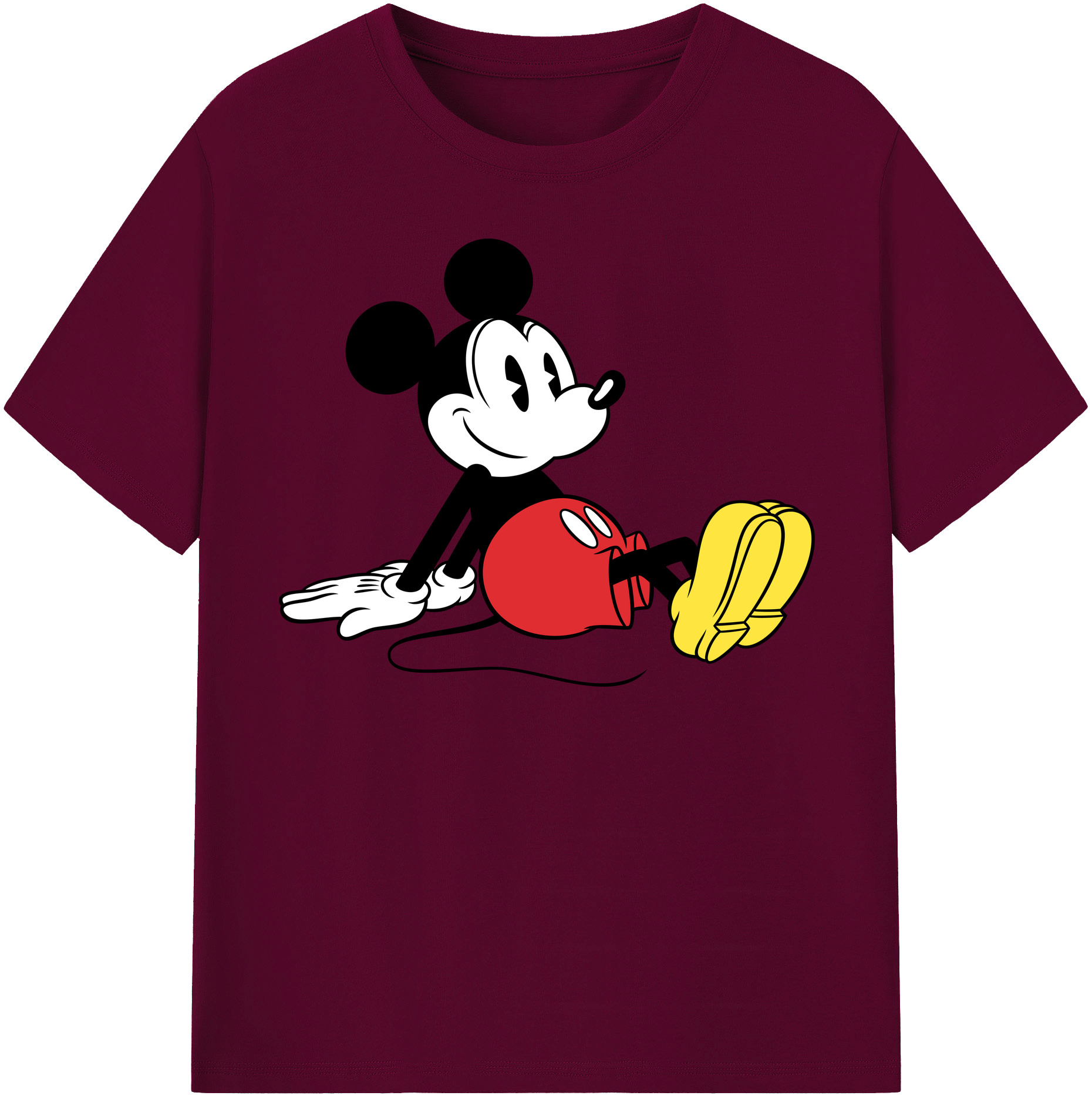 （画像用） ミッキーマウス Mickey Mouse レディースカジュアルプリントTシャツ（綿100％）